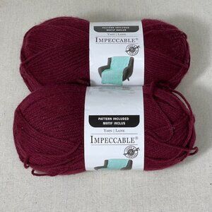 LOT of 2 Loops & Threads Impeccable Burgundy #01430 285yds 4-Medium Acrylic NEW